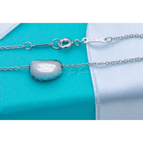 100% Authentic Tiffany & Co. Diamond Bean Necklace Elsa Peretti Vintage 11mm - Picture 3 of 7